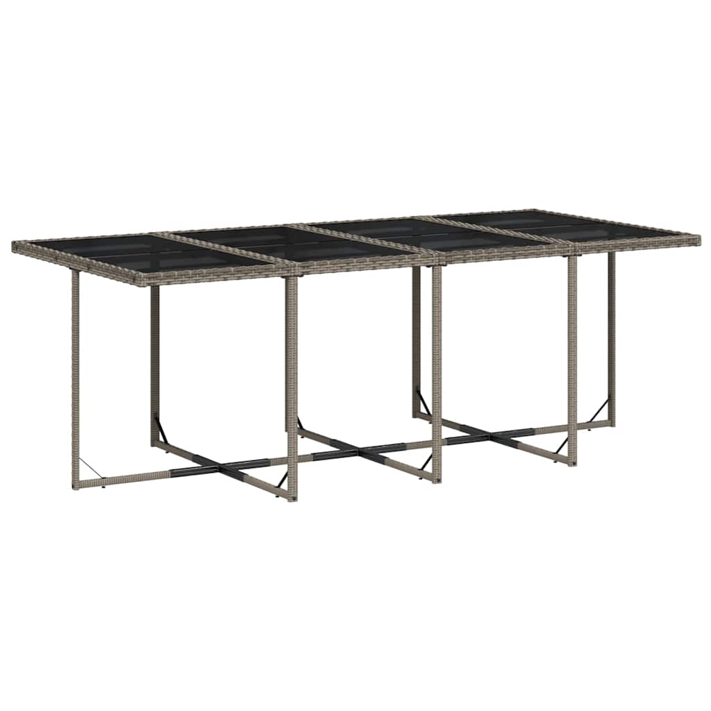 Conjunto de jantar para jardim com 13 peças e almofadas em rattan sintético cinza