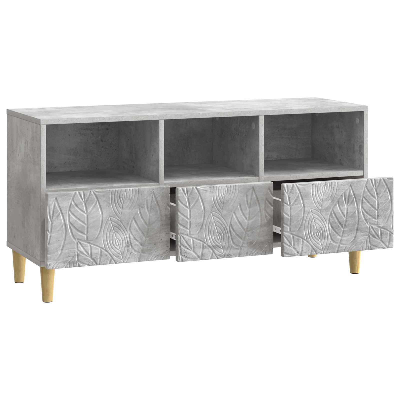 Gabinete para TV 102 x 34,5 x 50 cm cinzento cimento