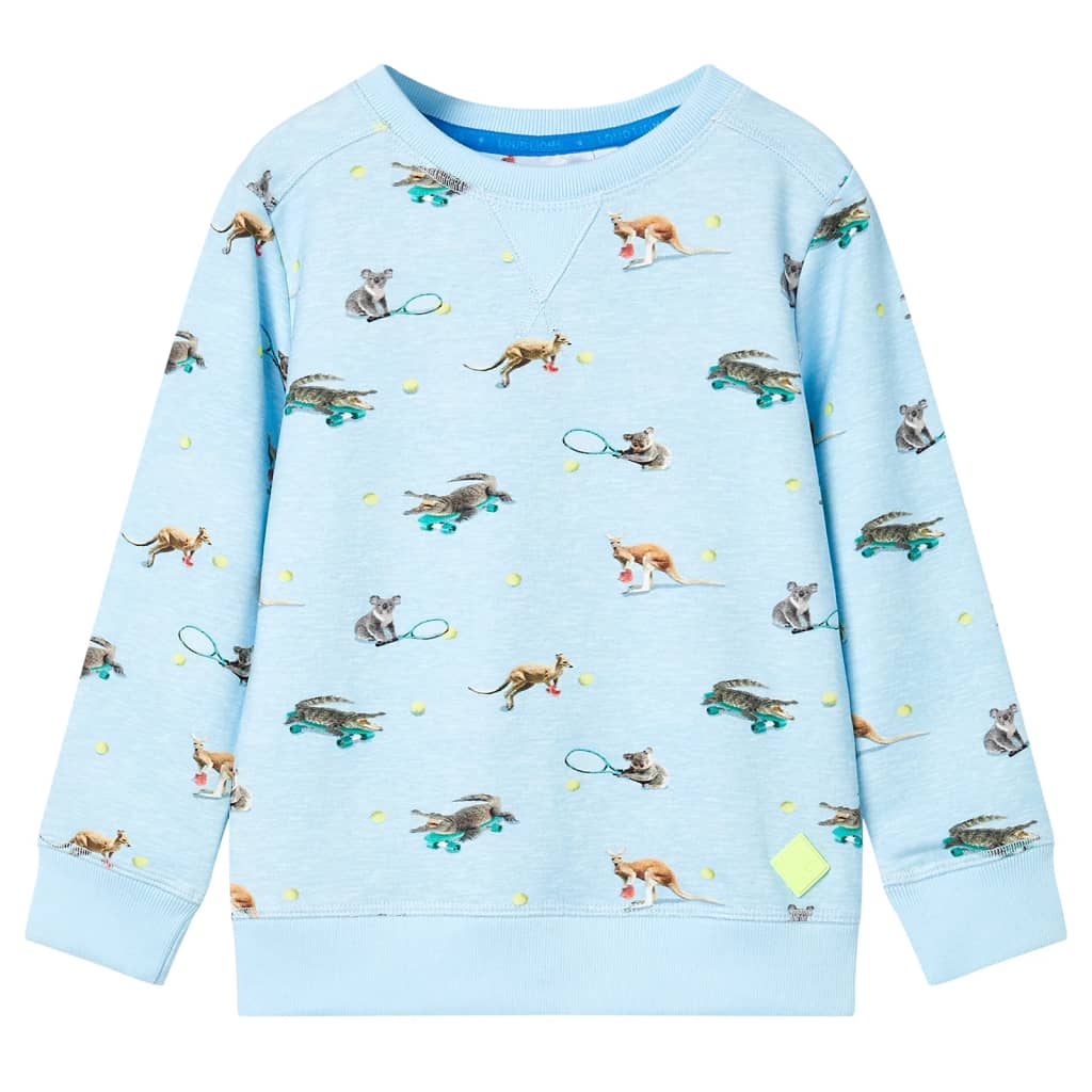 Sweatshirt para criança azul-claro mesclado 128