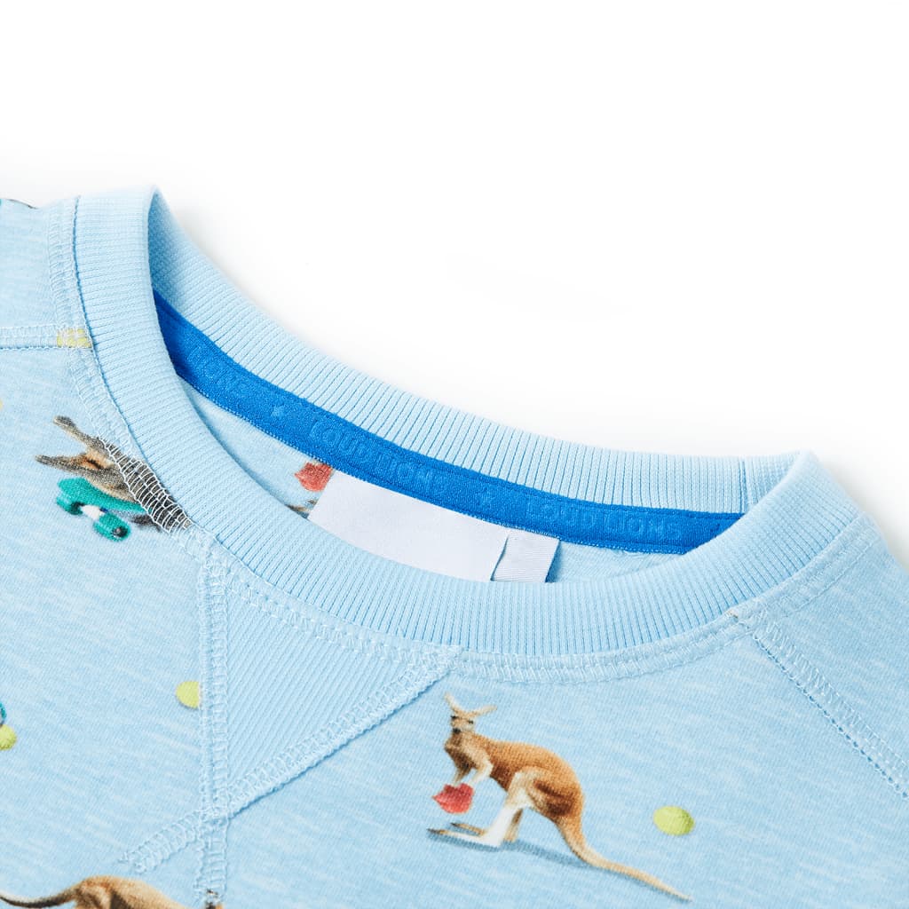 Sweatshirt para criança azul-claro mesclado 128