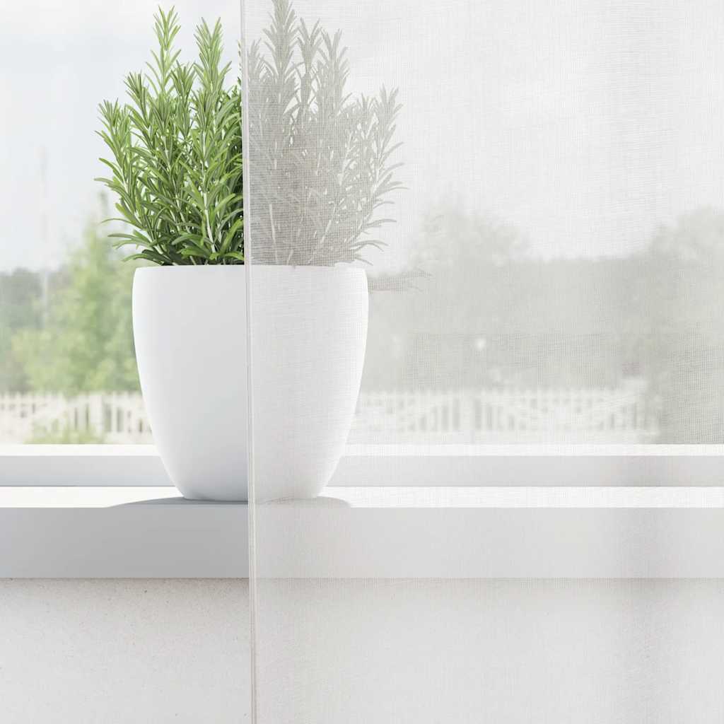 Cortinas de voile com bolsos para varão 2 pcs branco