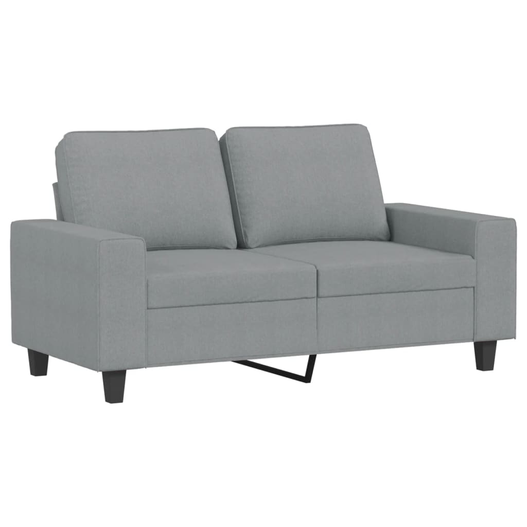 2 Pcs conjunto de sofás tecido cinzento-claro