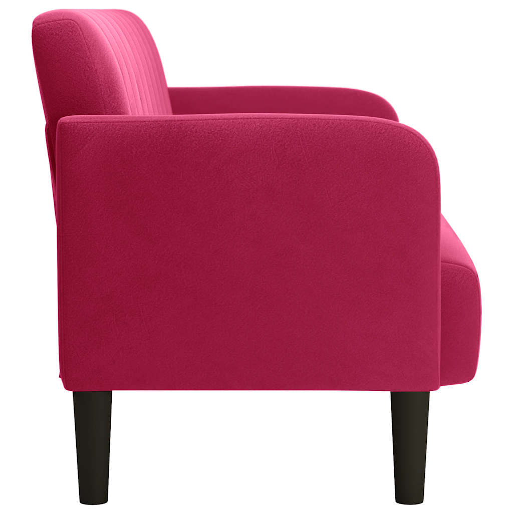 Sofá-luvas 109 cm veludo vermelho tinto