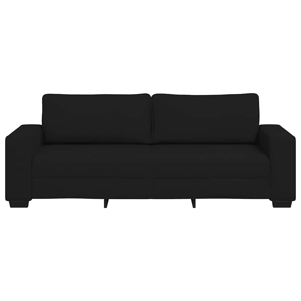Sofá de 3 lugares tecido 220x77x82 cm preto