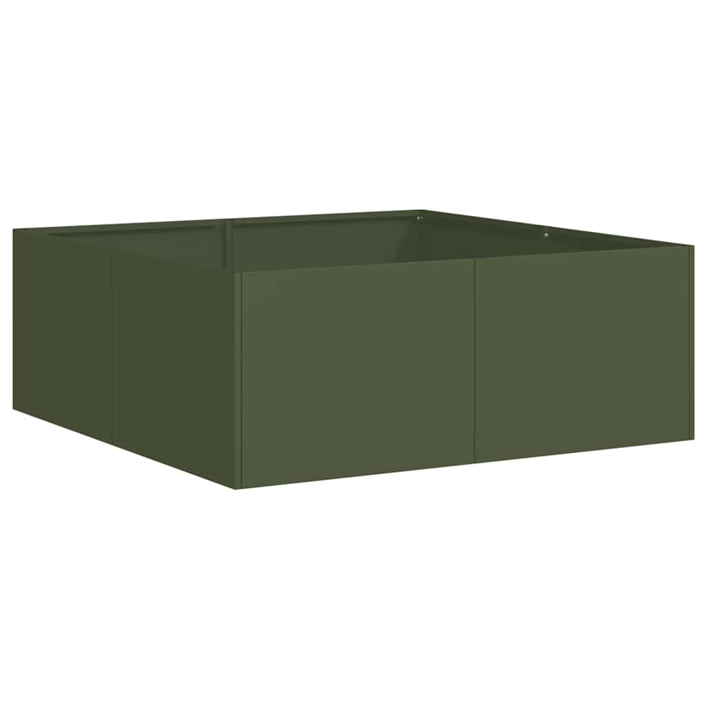 Vaso/floreira 80x80x30 cm aço verde azeitona