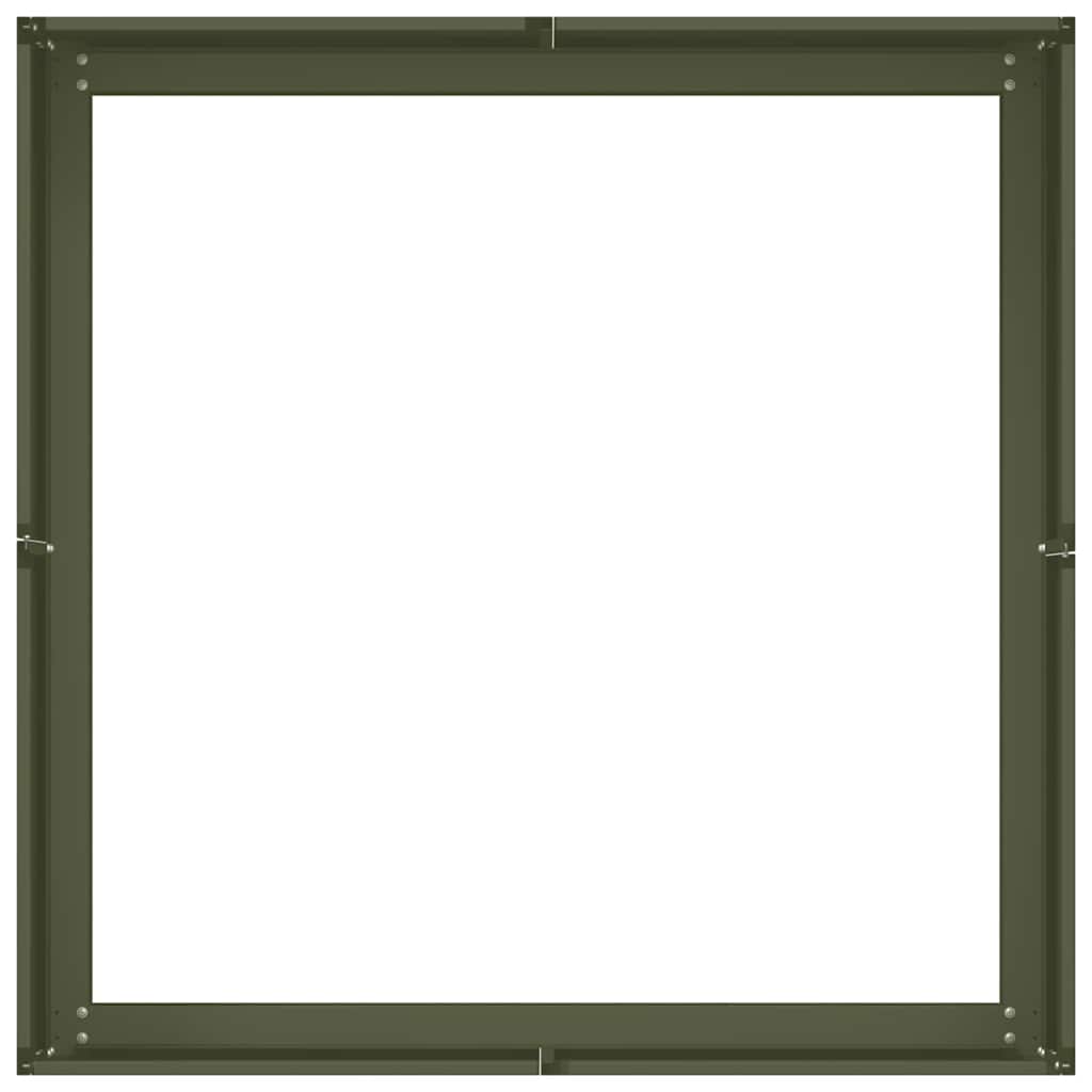 Vaso/floreira 80x80x30 cm aço verde azeitona