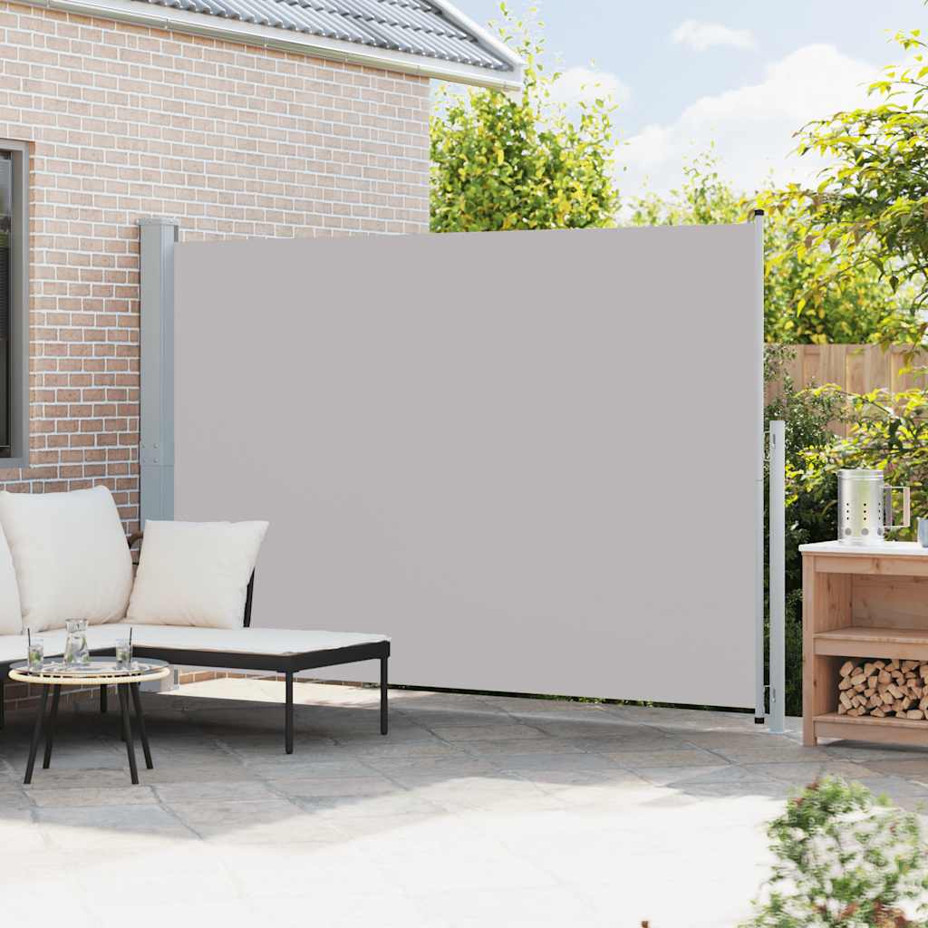 Toldo lateral retrátil para pátio 200x300 cm cinzento