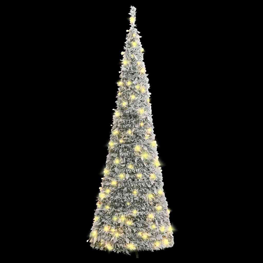 Árvore de natal artificial pop-up c/ 150 luzes LED e neve 180cm
