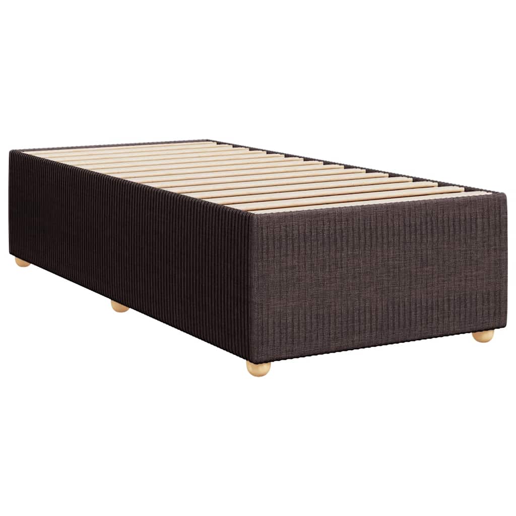 Estrutura de cama sem colchão 90x190 cm tecido castanho-escuro