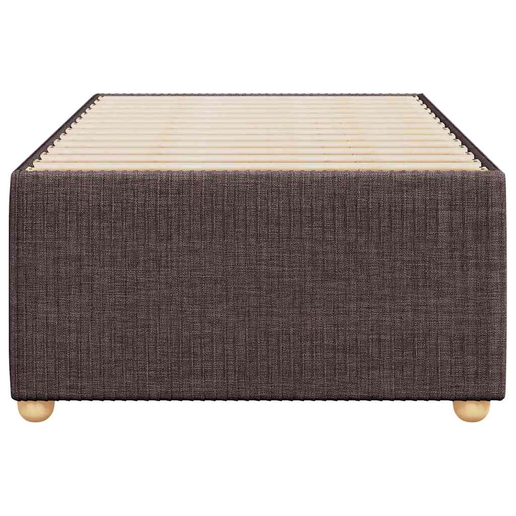 Estrutura de cama sem colchão 90x190 cm tecido castanho-escuro
