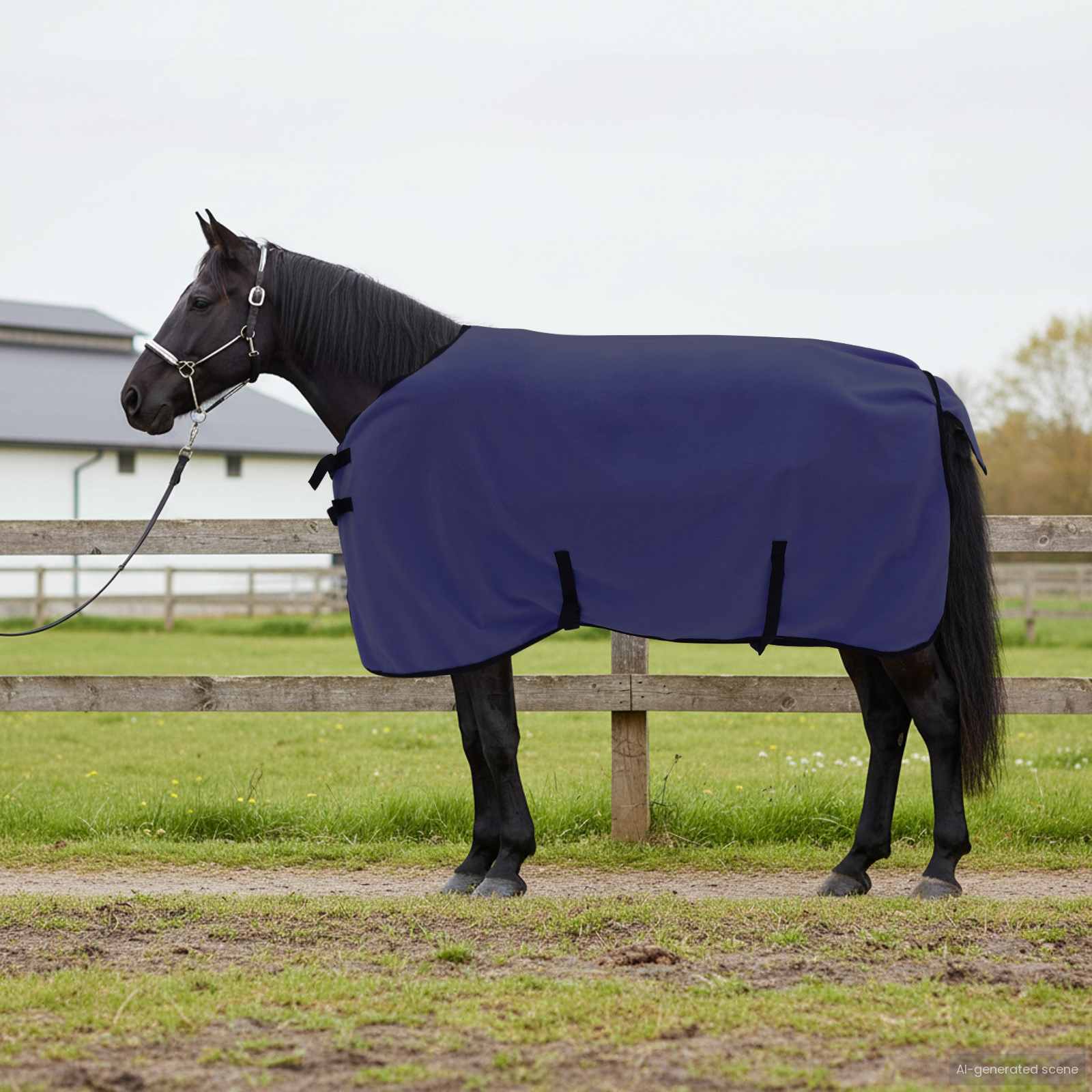 Cobertor de cavalo azul marinho 115 cm poliéster