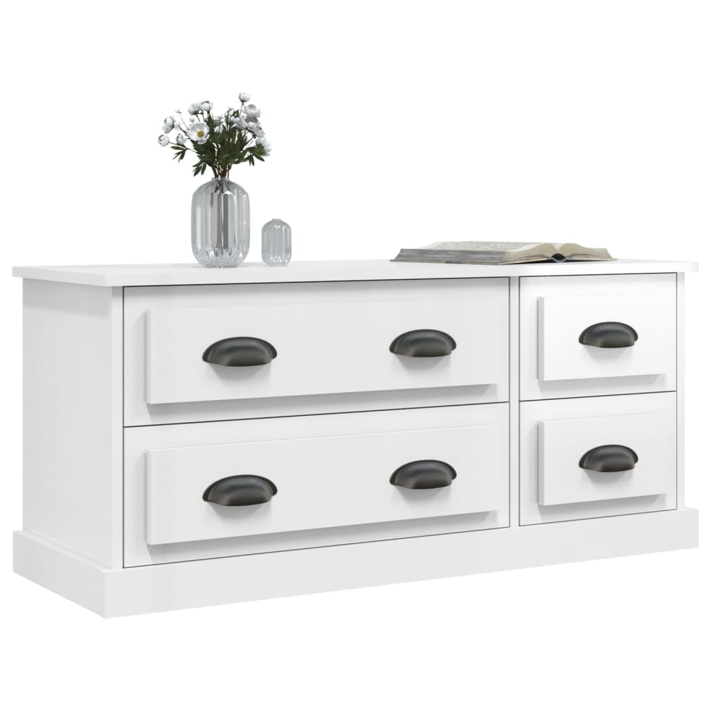 Móvel de TV 100x35,5x45 cm derivados madeira branco brilhante