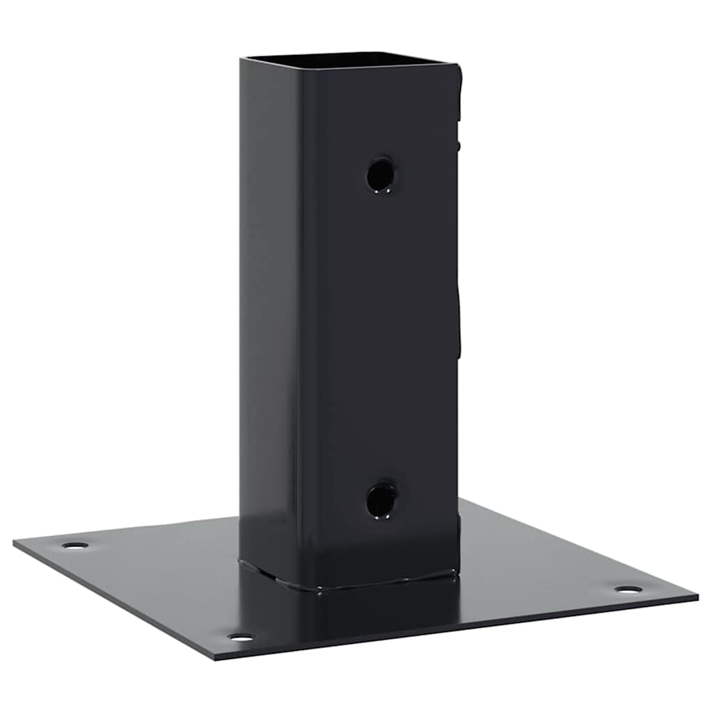 Bases de coluna quadradas 4 peças 51x51 mm aço revestido a pó
