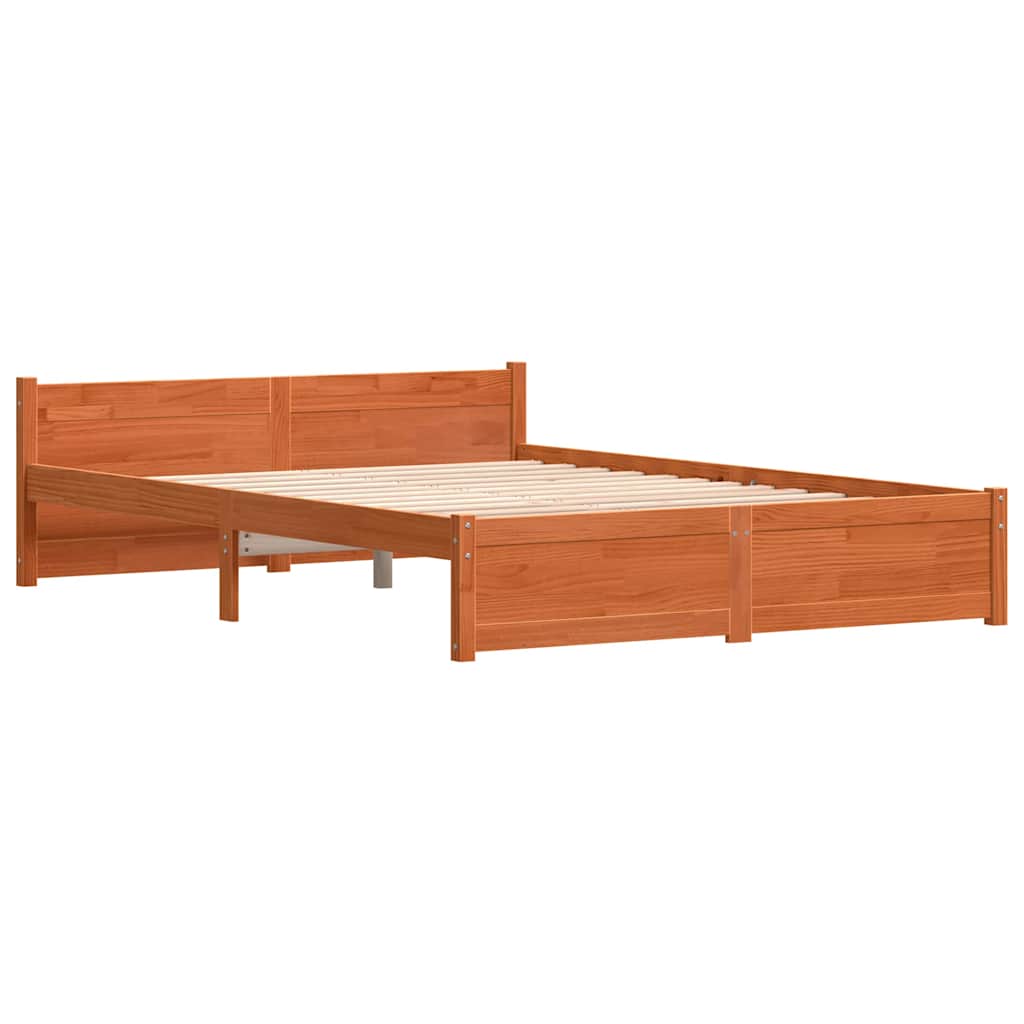 Estrutura da cama marrom cera 195,5 x 145,5 x 51 cm