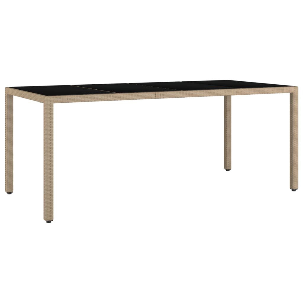 7 Pcs conjunto de bistrô para jardim c/ almofadões vime PE bege