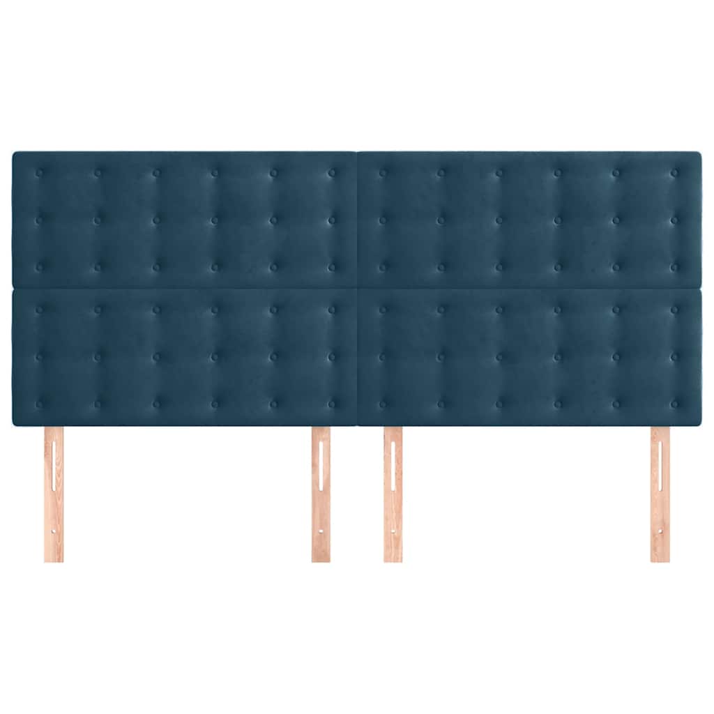 Cabeceira azul escuro 180x5x118/128 cm veludo