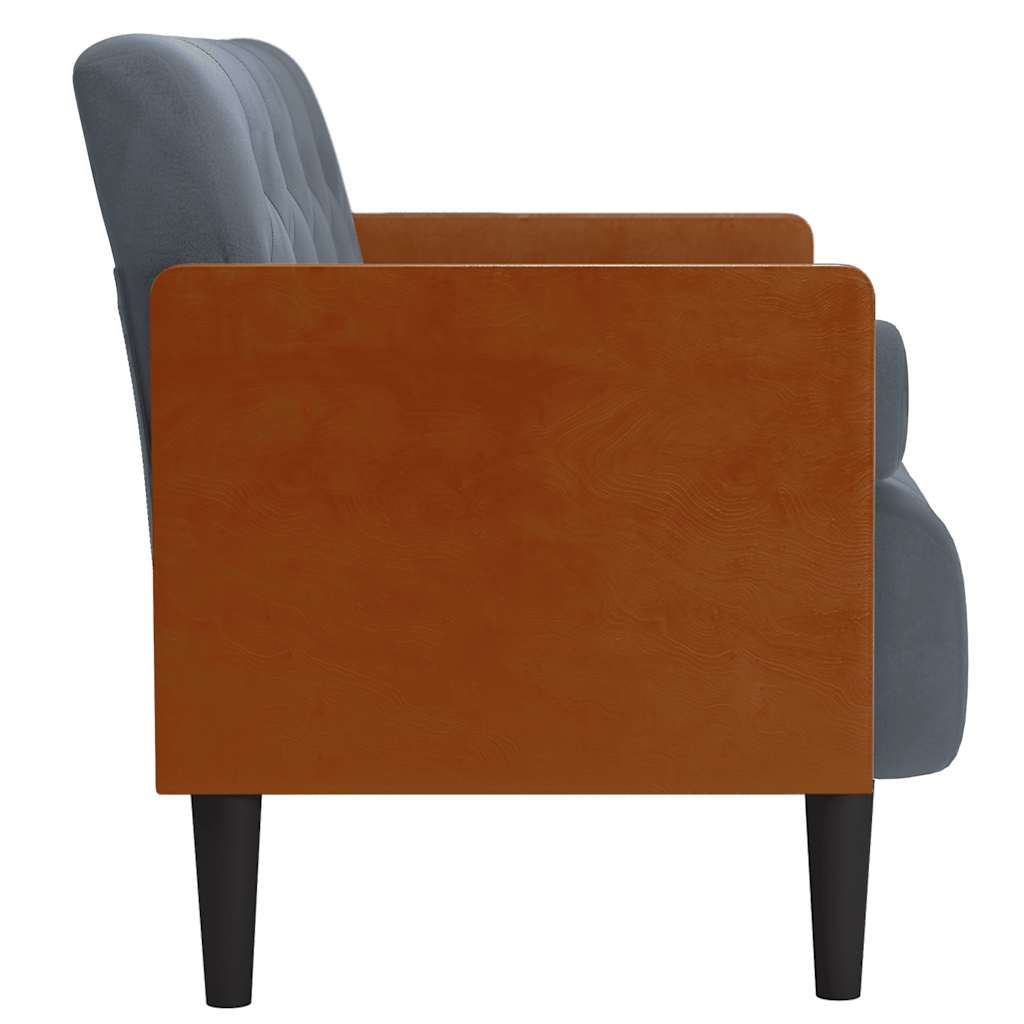 Sofá-luvas com rolos 110 cm veludo cinzento-escuro