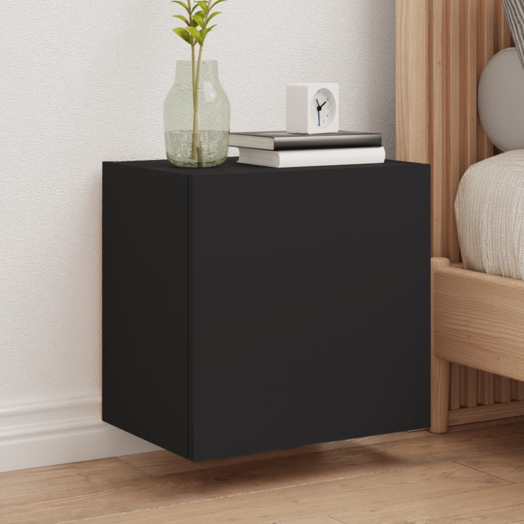 Móveis parede p/ TV 2pcs 40,5x30x40 cm derivados madeira preto