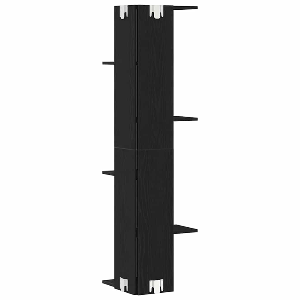 Estante de canto de parede carvalho preto 36.5 x 36.5 x 140 cm