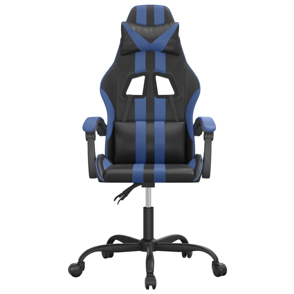 Cadeira de gaming couro artificial preto e azul