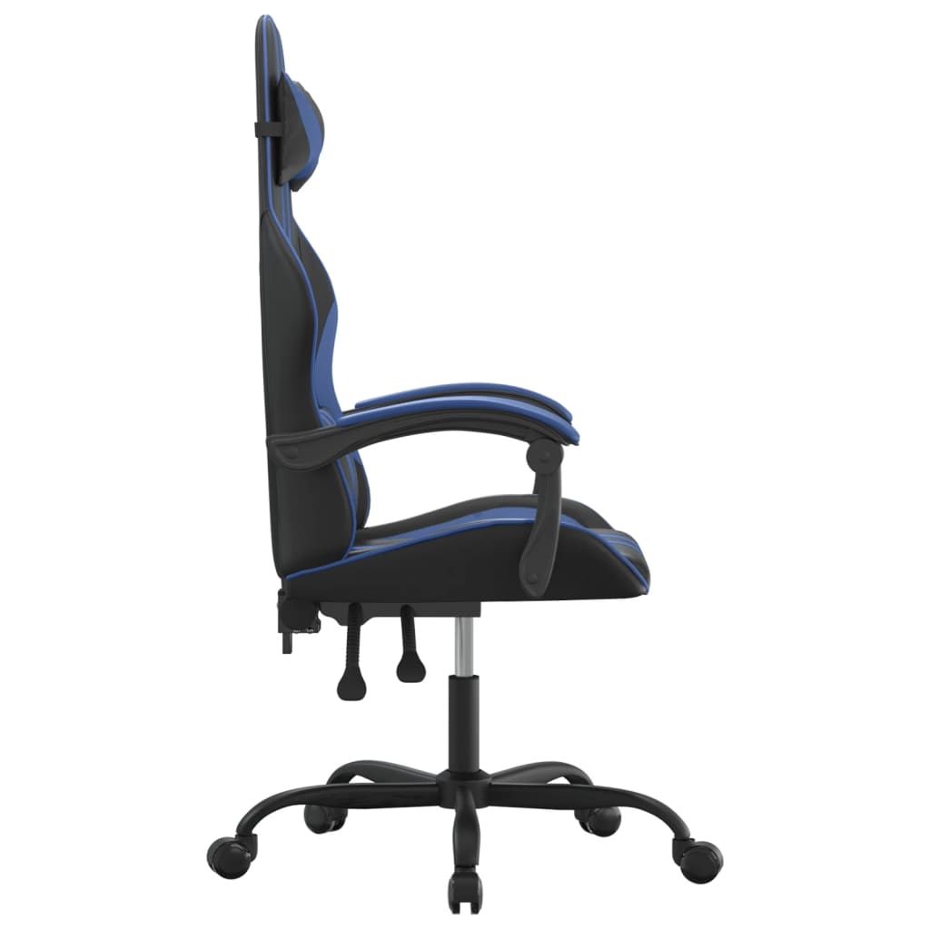 Cadeira de gaming couro artificial preto e azul
