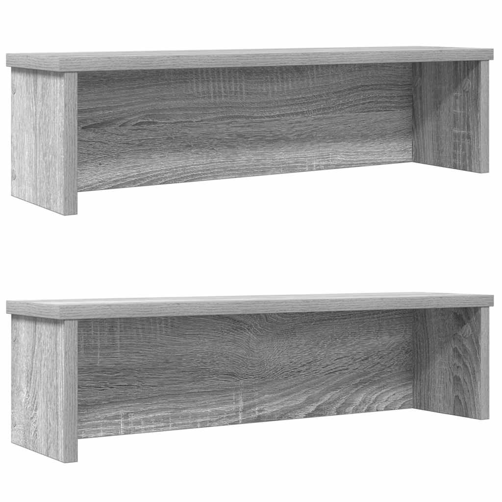 Racks de cozinha empilhável 2 pcs cinza sonoma 50x15x16 cm