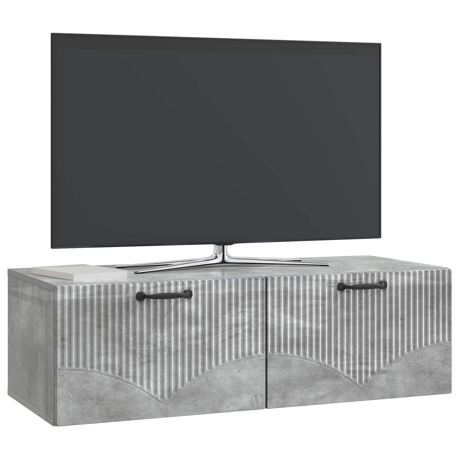 Gabinete de TV de parede cinzento cimento 98 x 41 x 30 cm