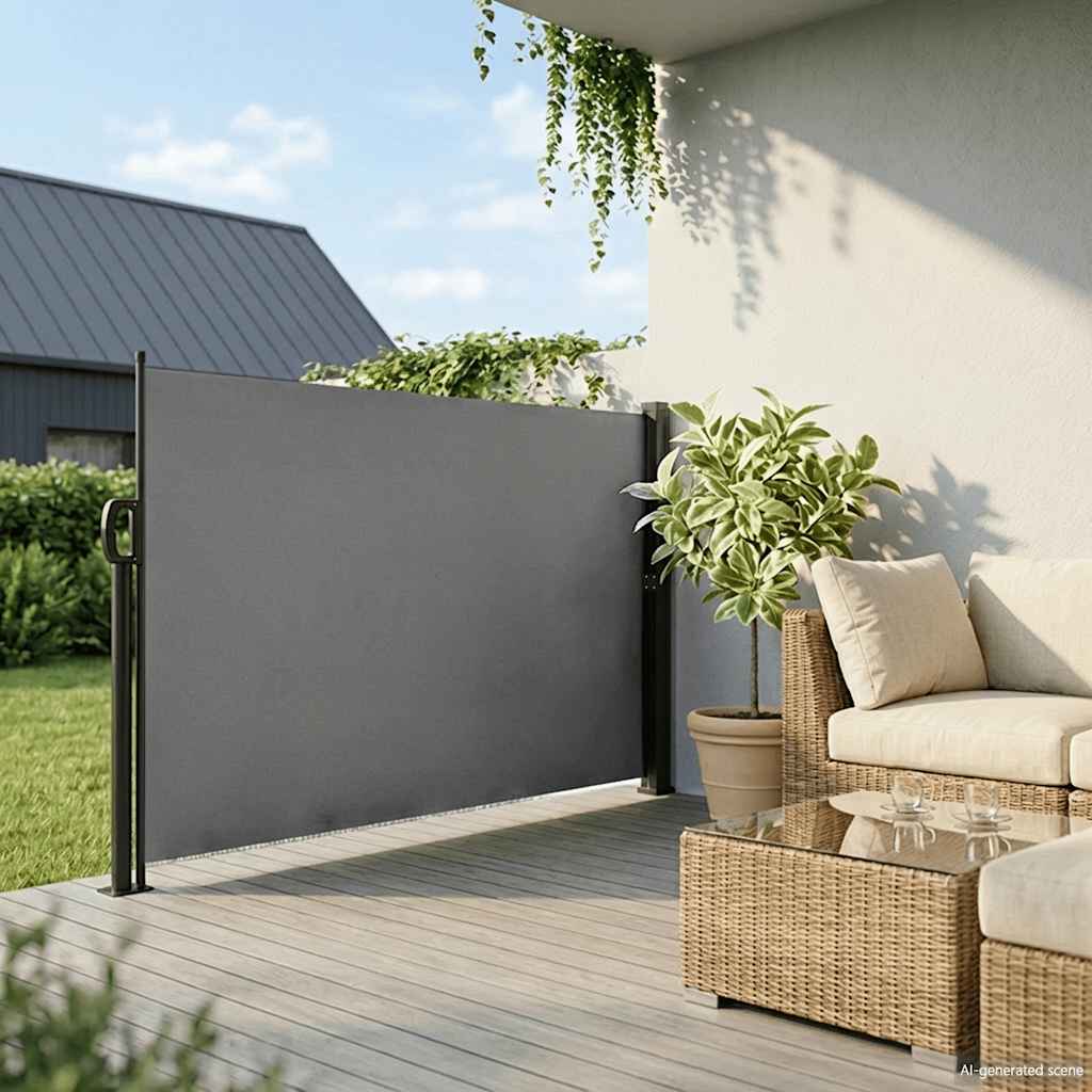 Toldo lateral retrátil antracite 180x300 cm