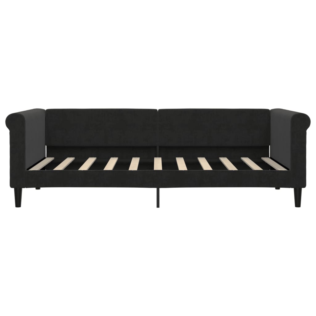 Sofá-cama com colchão 90x190 cm veludo preto