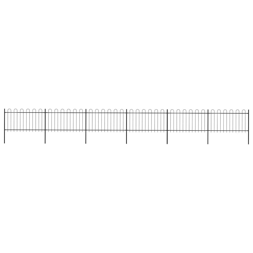 Cerca de jardim com arco superior em aço 1005x100 cm preta