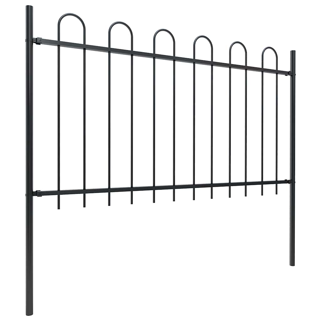 Cerca de jardim com arco superior em aço 1005x100 cm preta