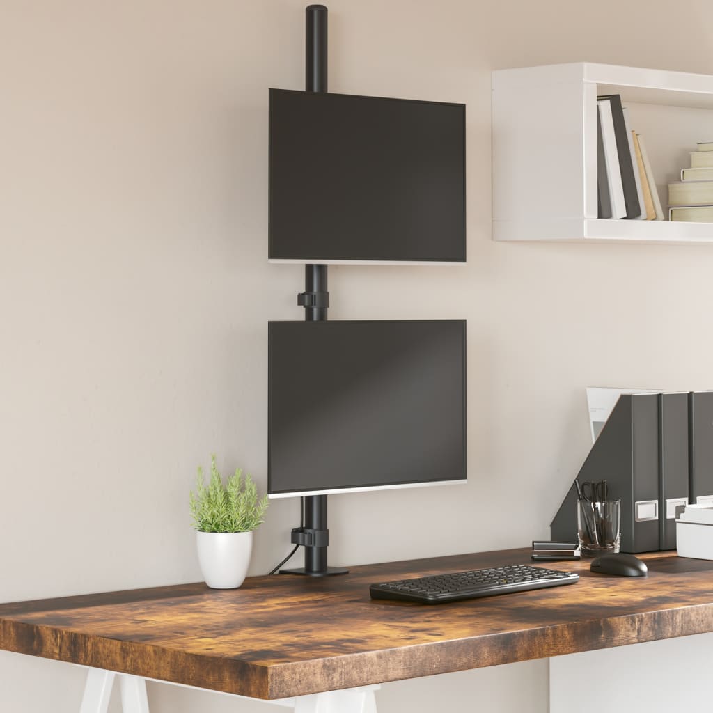 Suporte duplo para monitor vesa 75/100 mm aço preto