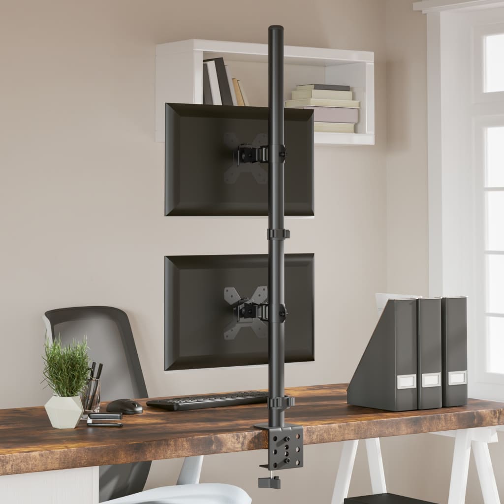 Suporte duplo para monitor vesa 75/100 mm aço preto
