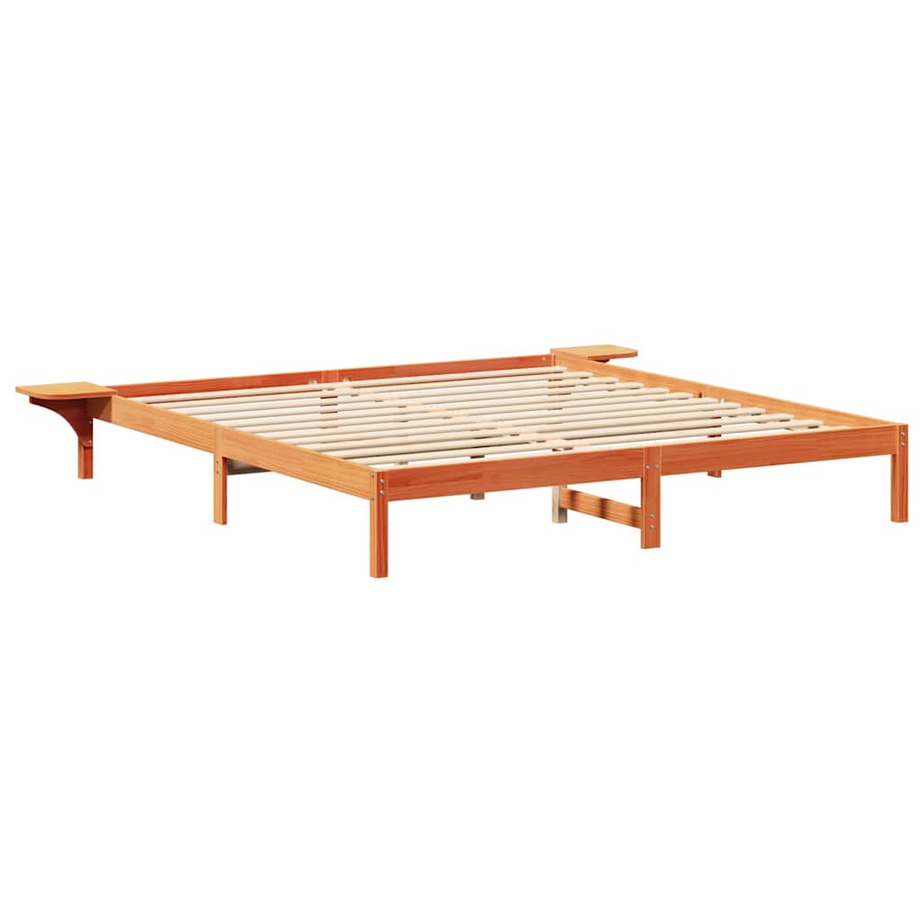 Estrutura da cama marrom cera 200 x 200 cm