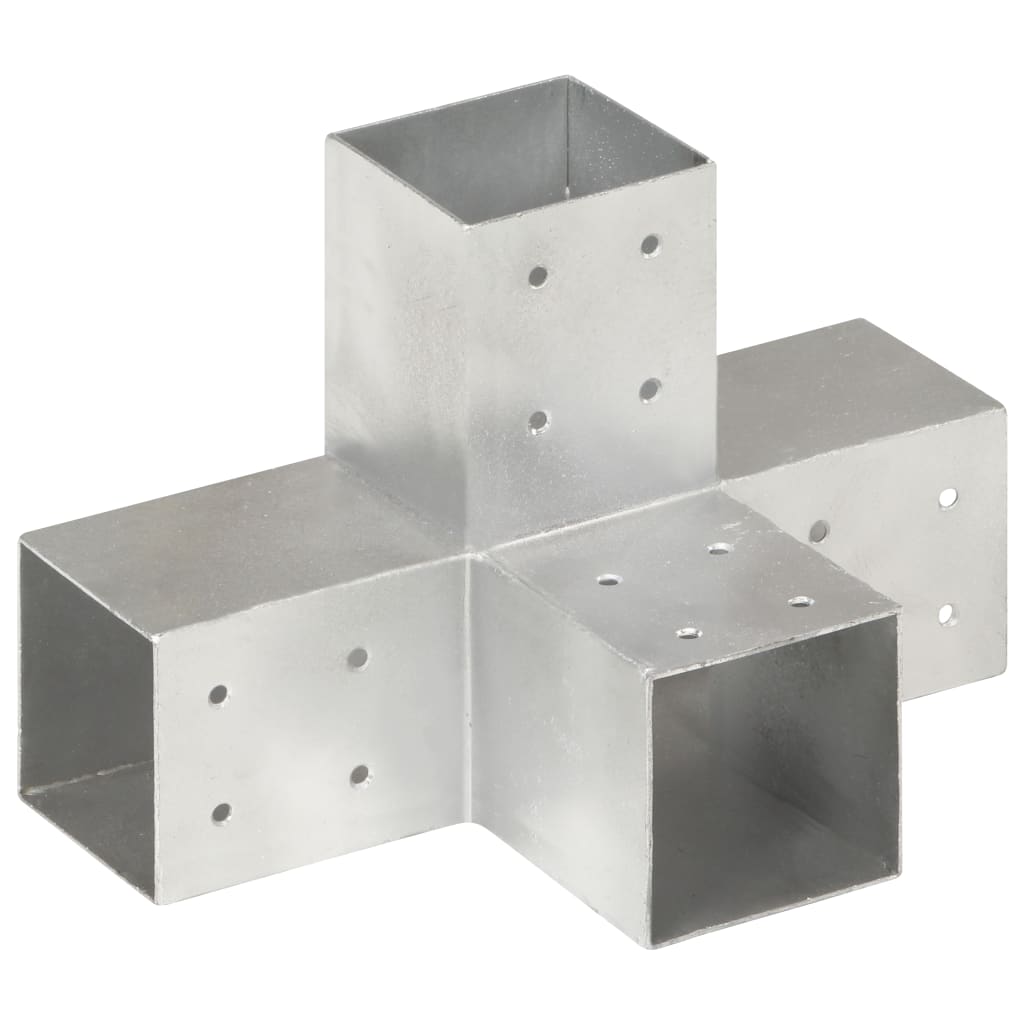 Base para poste em forma de x 81x81 mm metal galvanizado
