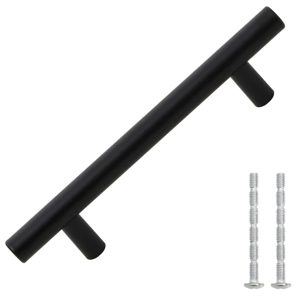 Puxadores para móveis 10 pcs 96 mm aço inoxidável preto