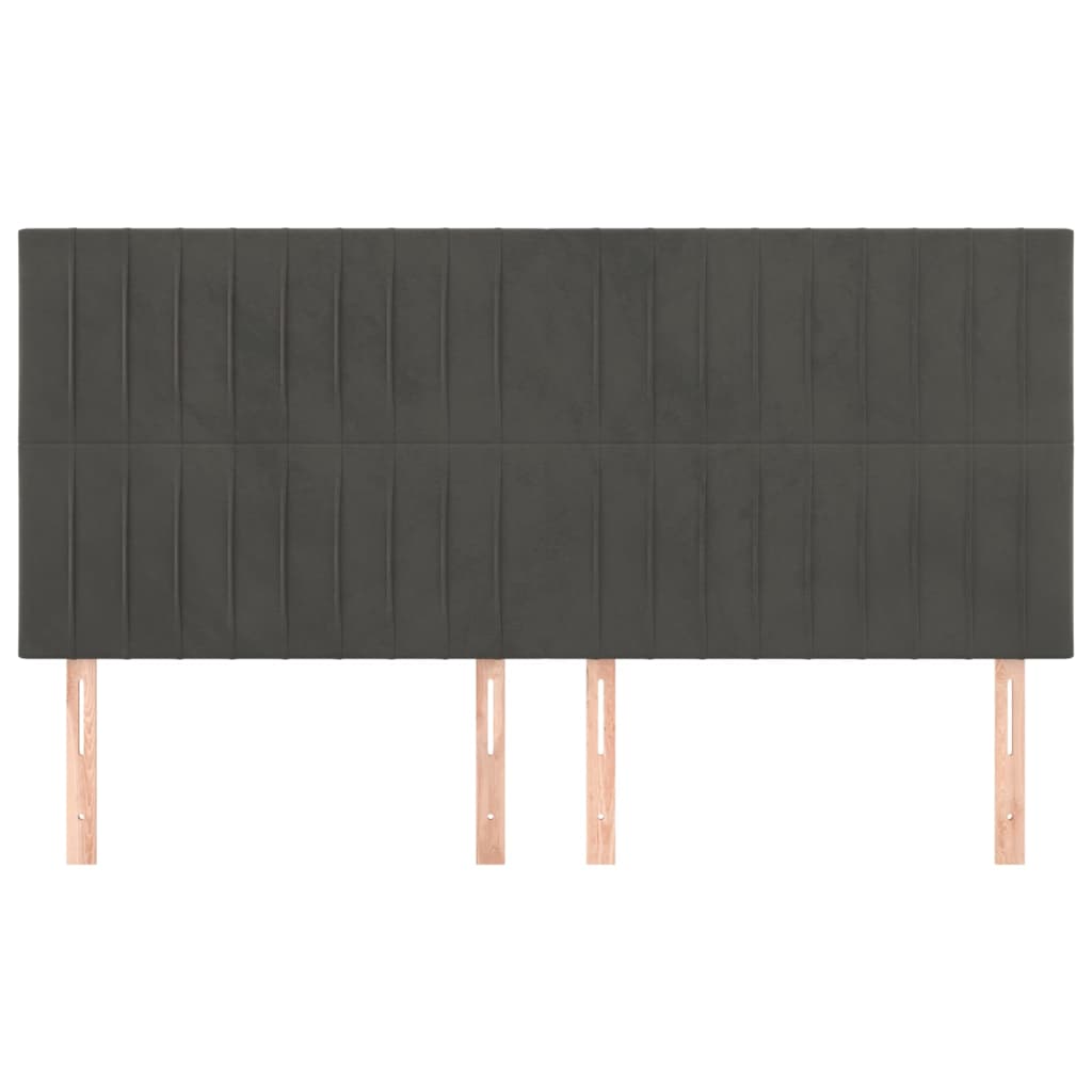 Cabeceira cinza escuro 200x5x118/128 cm veludo