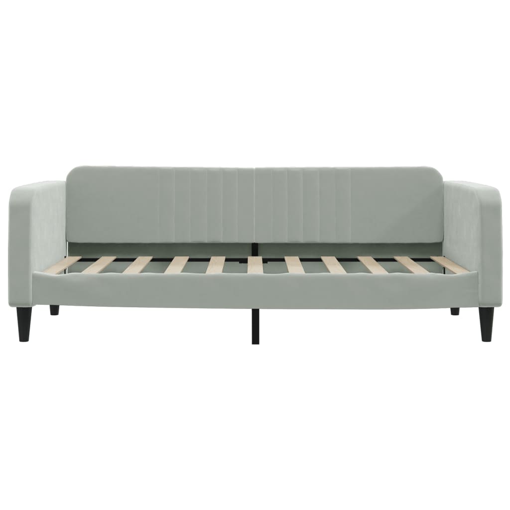 Sofá-cama 100x190 cm veludo cinzento-claro