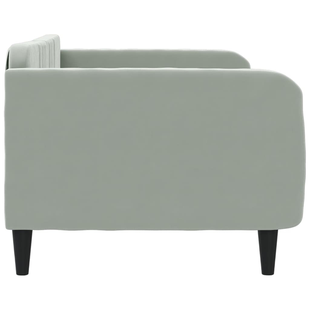 Sofá-cama 100x190 cm veludo cinzento-claro