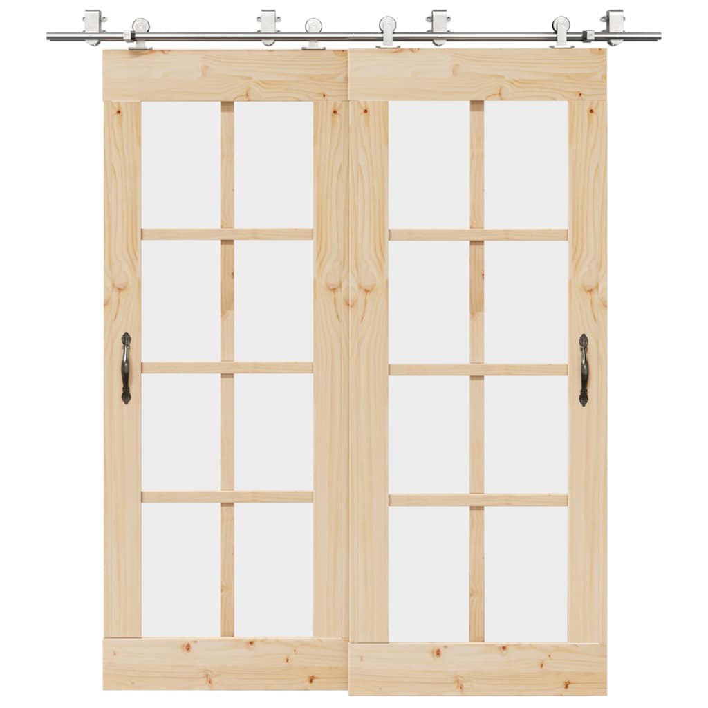 Kit ferragens p/ porta deslizante 200cm aço inoxidável prateado