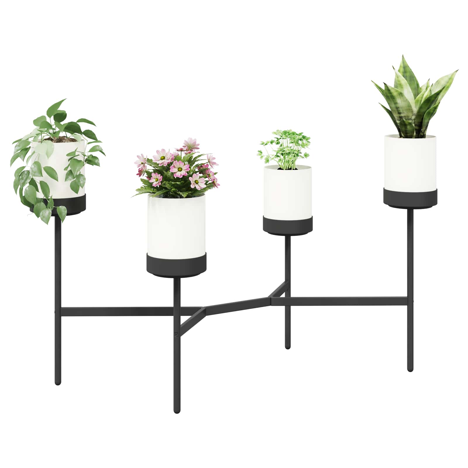 Suporte para flores branco 125 x 55 x 81 cm polipropileno e aço
