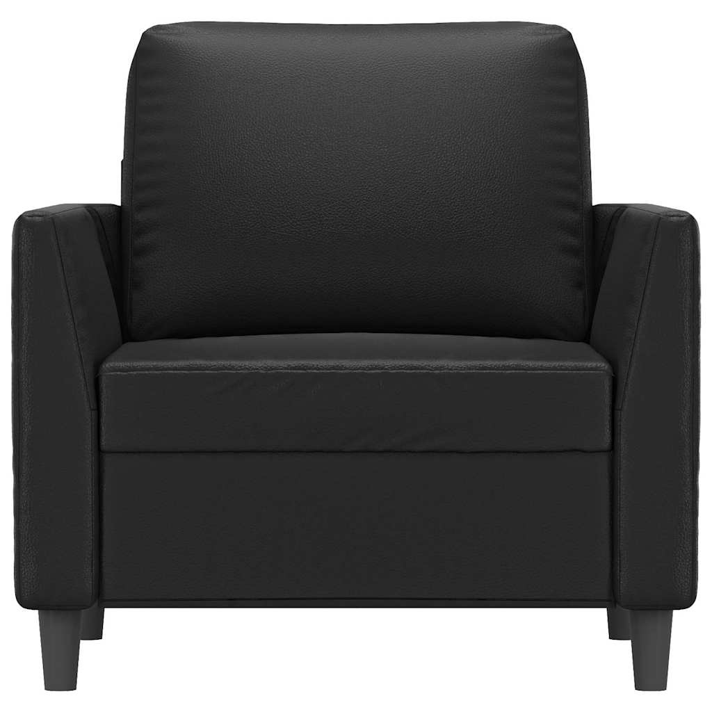 Poltrona couro artificial 60 cm preto