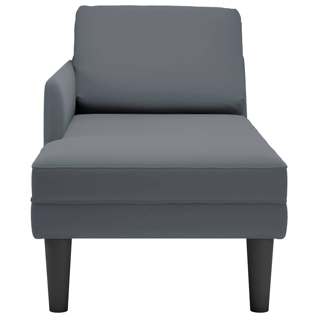 Chaise lounge c/ almofada/apoio de braços direito veludo