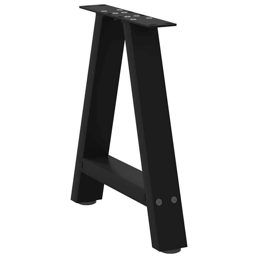 Pés para mesa de centro em formato a, 2 peças, preto, 38x(42-43) cm, aço
