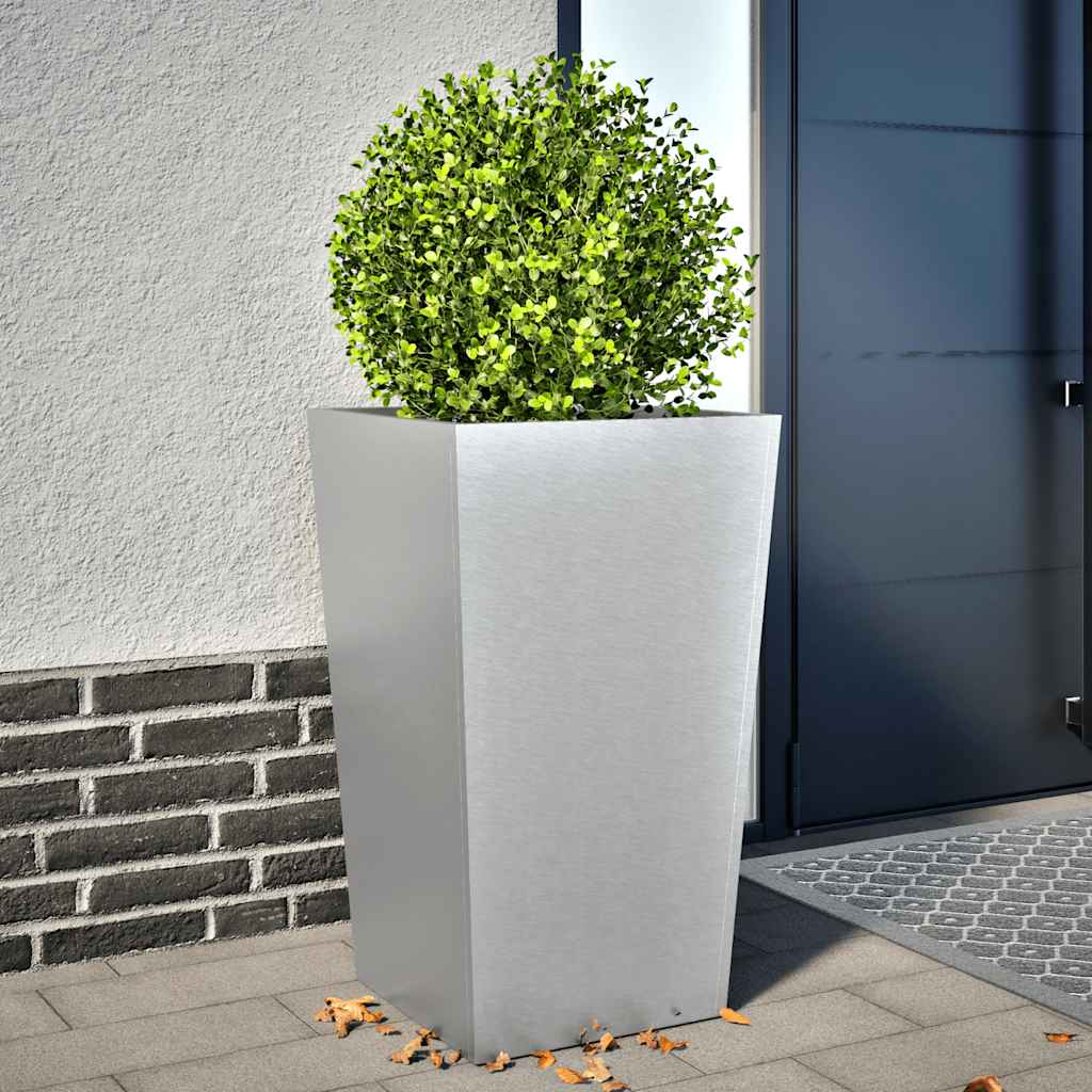 Vaso/floreira de jardim 45x45x75 cm aço galvanizado