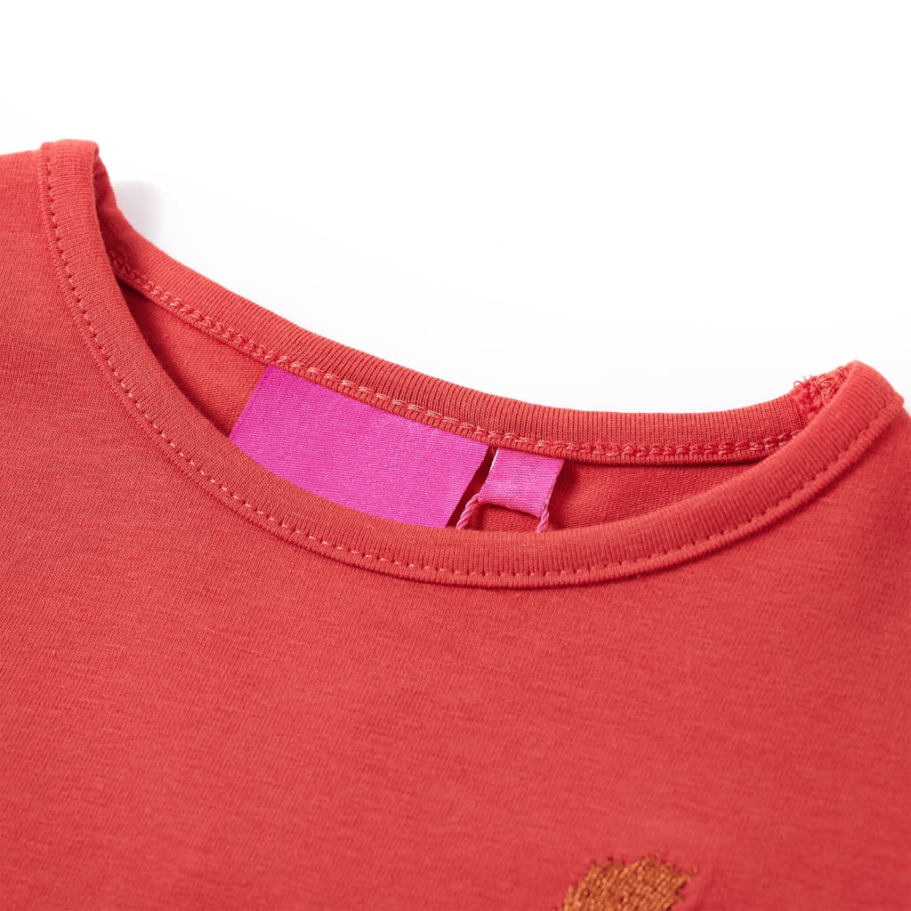 T-shirt de manga comprida para criança vermelho-queimado 104
