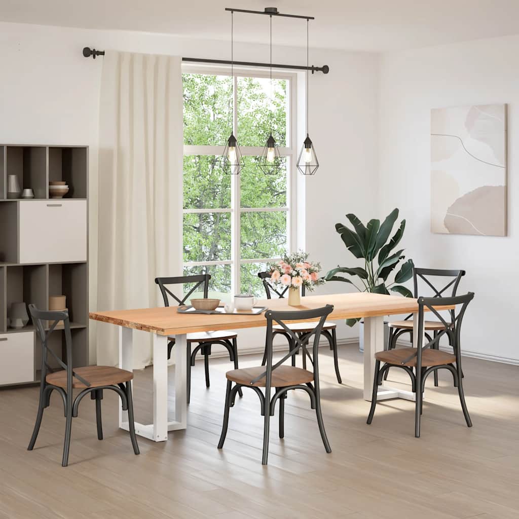 Pés para mesa de jantar em forma de t, 2 peças, branco, 50x35x(72-73) cm, aço
