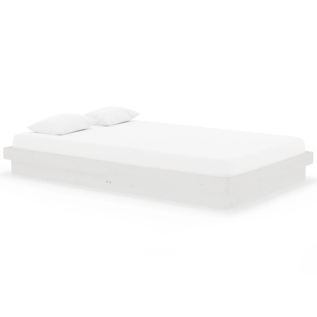 Estrutura de cama 120x200 cm madeira maciça branco