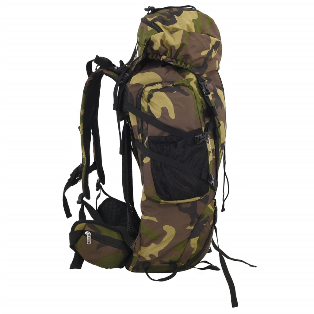 Mochila para caminhadas 60 l tecido oxford camuflagem verde