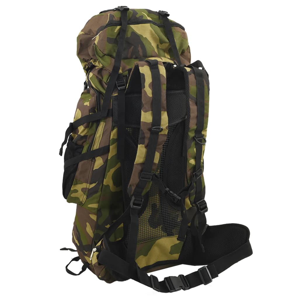 Mochila para caminhadas 60 l tecido oxford camuflagem verde